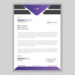 Modern Creative & Clean business style letterhead. Corporate project design.

