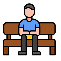 Loneliness Flat Multicolor Icon