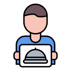 Food Delivery Flat Multicolor Icon