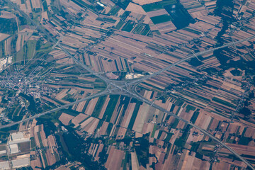 Obraz premium View from the plane from a height during the flight.