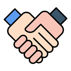 Handshake Flat Multicolor Icon