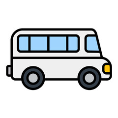 Minivan Flat Multicolor Icon