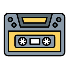 Fototapeta premium Cassette Flat Multicolor Icon