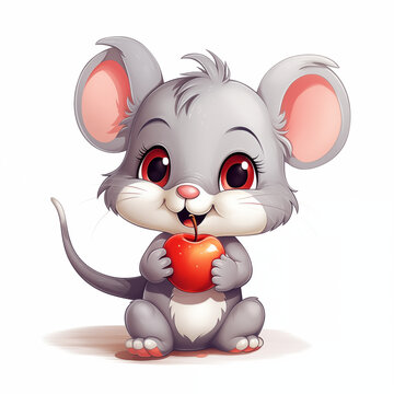 mouse with an apple