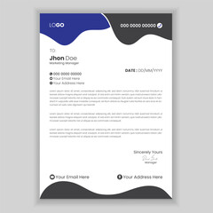 Modern Creative & Clean business style letterhead. Corporate project design.

