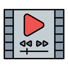 Video Player Flat Multicolor Icon