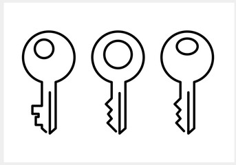 Doodle key icon isolated. Hand drawn art line. Sketch vector stock illustration. EPS 10