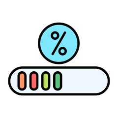 Progress Bar Flat Multicolor Icon