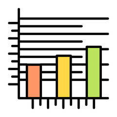 Stacked Area & Clustered Column Flat Multicolor Icon