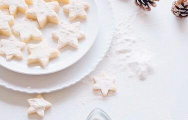 Fototapeta na wymiar christmas_cookie_cutters_dough_and_flour_cookin