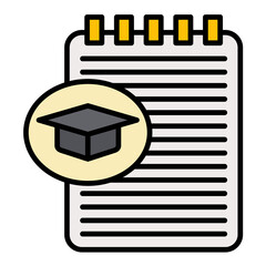 Student Notes Flat Multicolor Icon