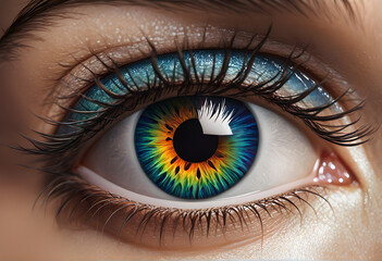Rainbow eye. Generative AI