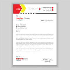 Letterhead template in Abstract style design.

