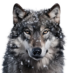 wolf head isolated on white, PNG