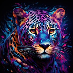 Psychedelic Leopard - AI Generated Digital Art