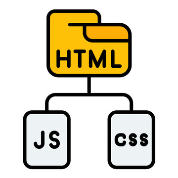 Html Js Css Flat Multicolor Icon