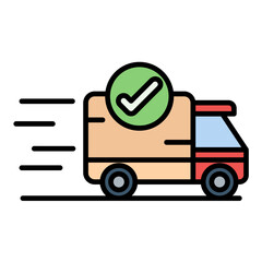 Express Shipping Flat Multicolor Icon