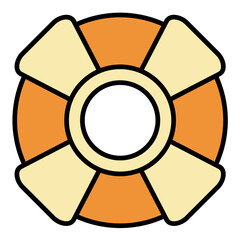 Rescue Swimming Flat Multicolor Icon