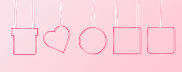 Banner pink 5 form advertising for Valentine's Day