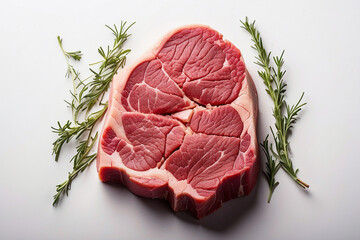 raw beef steak with an astonishing level of detail top view