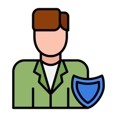 Individual Insurance Flat Multicolor Icon