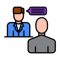 Interview Flat Multicolor Icon