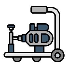 Drain Cleaning Machine Flat Multicolor Icon