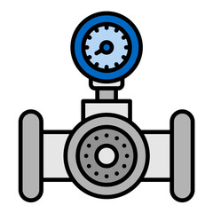 Pressure Checking Flat Multicolor Icon