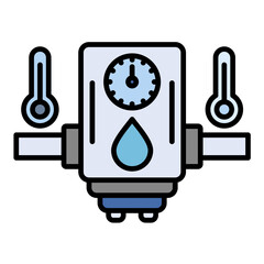 Water Heater Flat Multicolor Icon