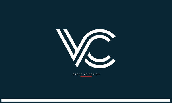 VC or CV alphabet letters logo monogram