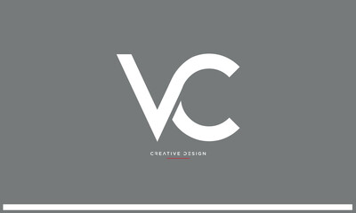 VC or CV alphabet letters logo monogram - obrazy, fototapety, plakaty