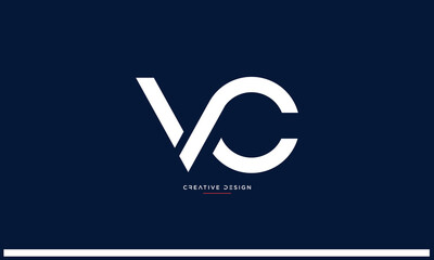 VC or CV alphabet letters logo monogram