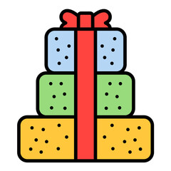 Gift Bundle Flat Multicolor Icon