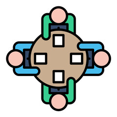 Board Of Directors Flat Multicolor Icon