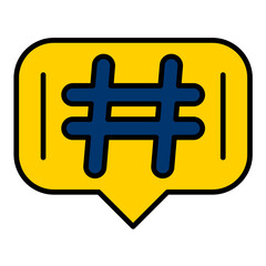 Hashtags Flat Multicolor Icon