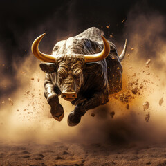 Bull Market, Concept of Bullish, Stock Marketing or Financial Investment.	