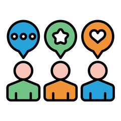 Social Media Audience Flat Multicolor Icon