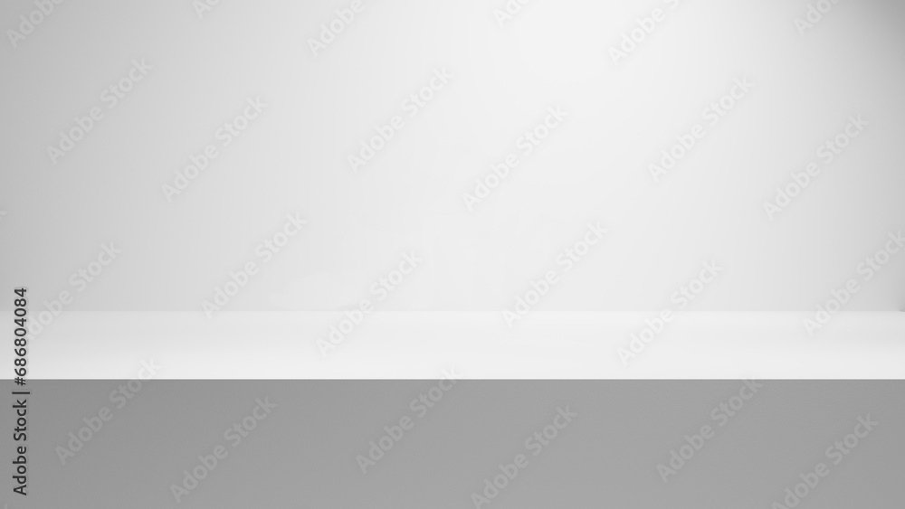 Poster white abstract empty blank table studio shot, empty table white podium with spotlight and bright min