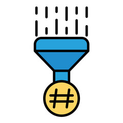 Hashing Flat Multicolor Icon