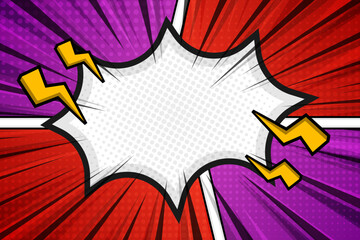 Colorful pop art comic cartoon style background with speech bubble