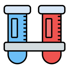 Test Tube Flat Multicolor Icon