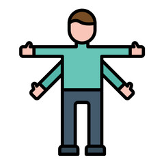 Virtuvian Man Flat Multicolor Icon