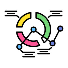 Analytics Flat Multicolor Icon