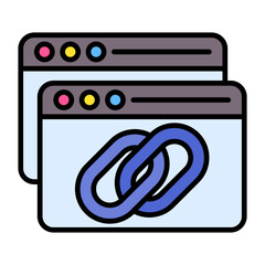 Backlink Flat Multicolor Icon