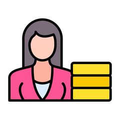 Influencer Compensation Flat Multicolor Icon