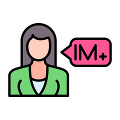 Mega Influencer Flat Multicolor Icon