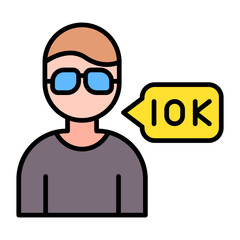 Nano Influencer Flat Multicolor Icon