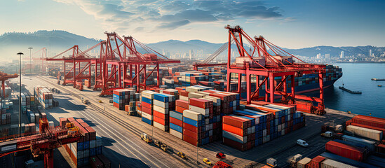 harbor, transportation, logistic, shipping, pier, transport, ship, cargo, export, import. the most...