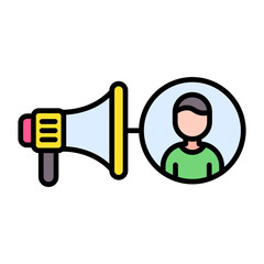 Social Reach Flat Multicolor Icon