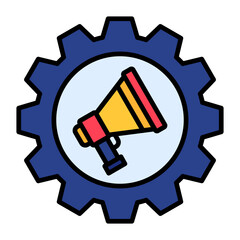 Advertising System Flat Multicolor Icon